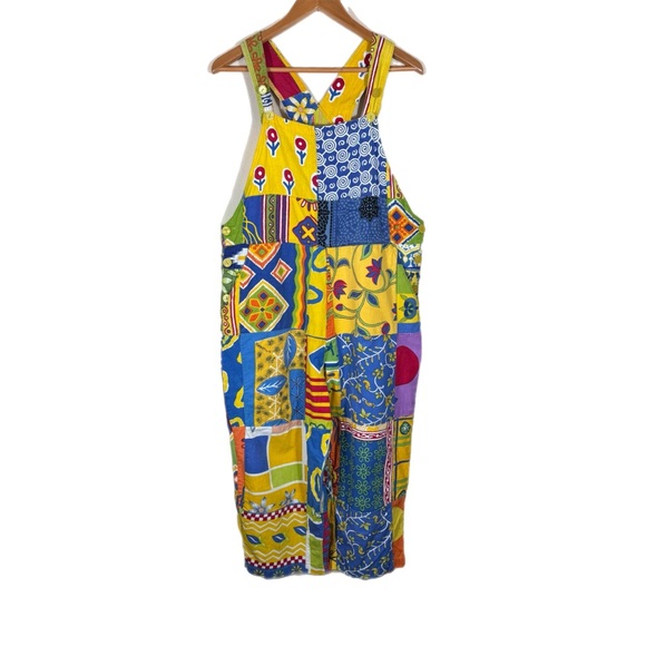 Sacred Threads Pants - Sacred Threads Vintage Patchwork Overalls Romper M Cottagecore Hippie Boho